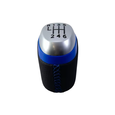 Pommeau de vitesse Kadjar, de couleur noir et bleu en 6 vitesses.