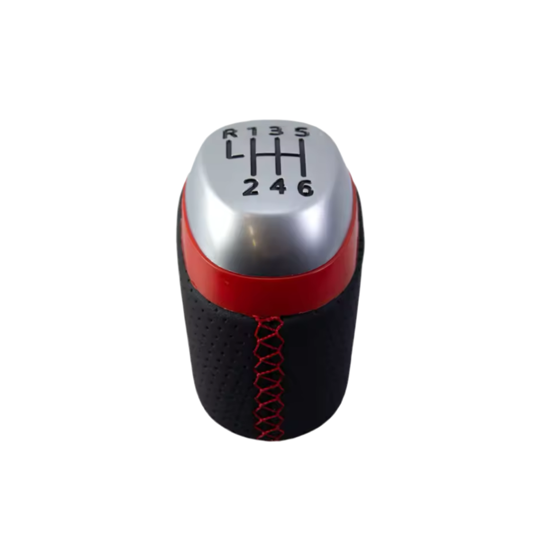 Pommeau de vitesse Kadjar, de couleur noir et rouge en 6 vitesses.