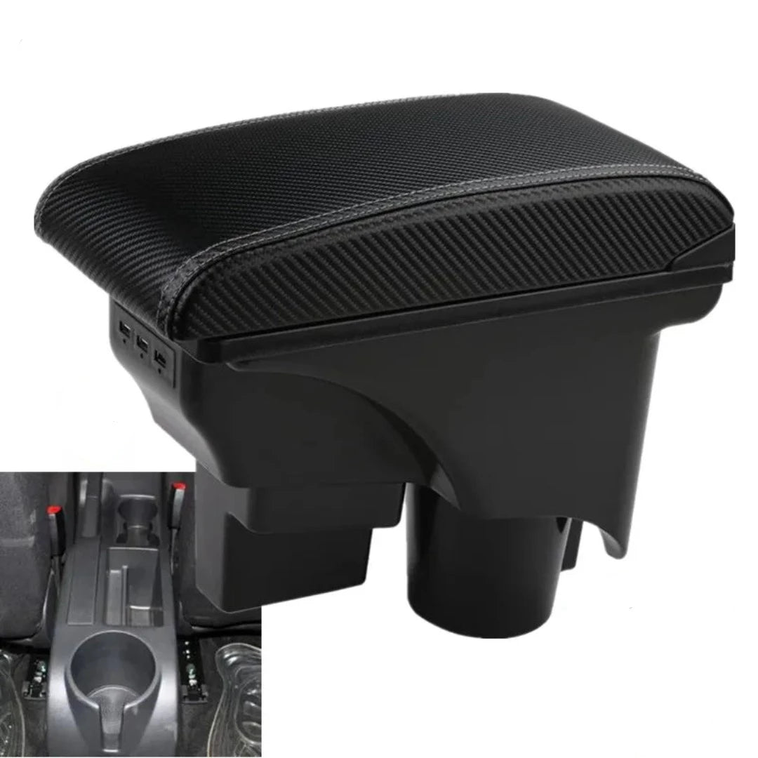 Accoudoir voiture pour Golf 5 ou 6; de couleur noir Carbone avec port USB.