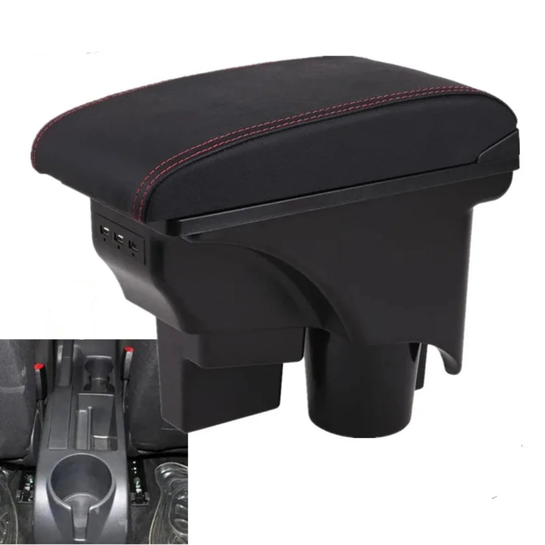 Accoudoir voiture pour Golf 5 ou 6; de couleur noir et rouge avec port USB.