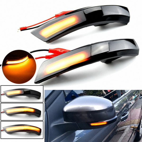 Clignotant dynamique séquentiel à lentille fumée pour rétroviseur Ford Focus