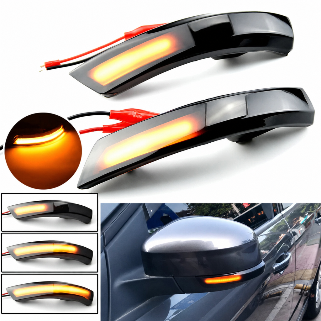Clignotant dynamique séquentiel à lentille fumée pour rétroviseur Ford Focus