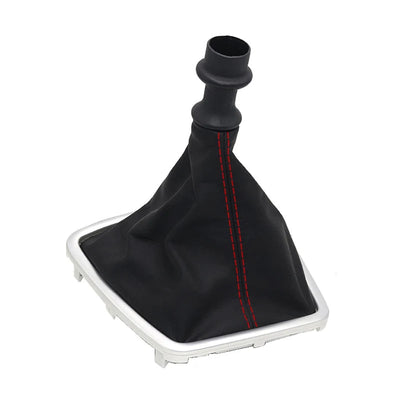 Soufflet de levier de vitesse Laguna 3 coutures rouges, version à cadre chromé satiné