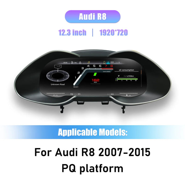 Virtual cockpit Audi R8 2007-2015 : écran 12,3 pouces vu de face
