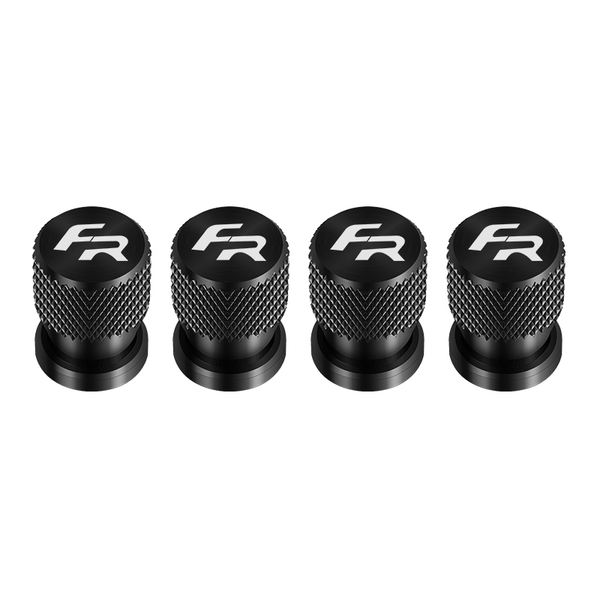 Bouchon de valve Seat FR, avec logo FR de couleur blanc et bouchon lui de couleur noir.