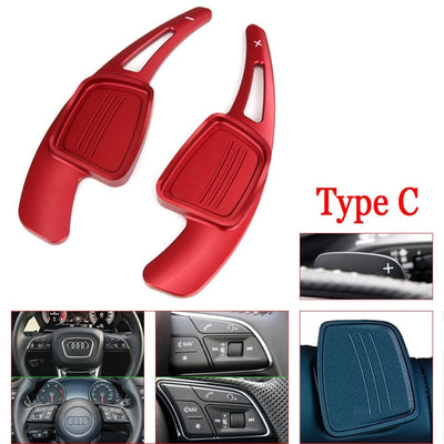 Extension palette au volant Audi A4 S3 S4 Q5 de couleur rouge et de type C.