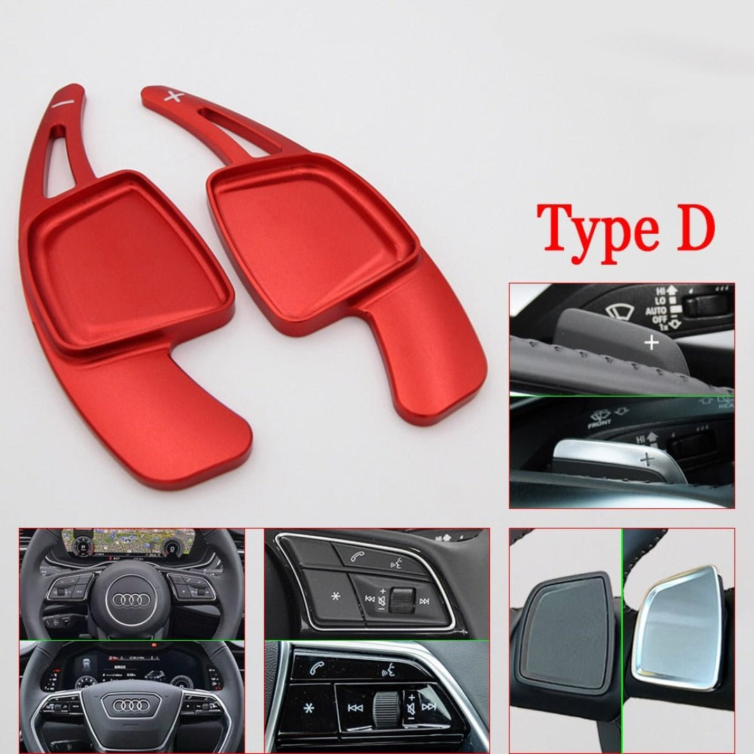 Extension de palette au volant Audi A3, de couleur rouge et de type D.