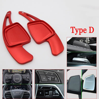 Extension de palette au volant Audi A3, de couleur rouge et de type D.