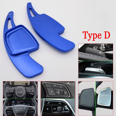 Extension de palette au volant Audi A3, de couleur bleu et de type D.