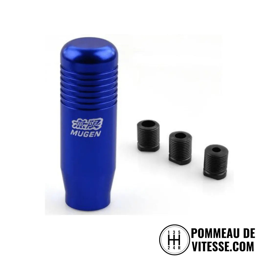 Pommeau levier de vitesse tuning MUGEN de couleur bleu.