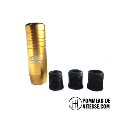 Pommeau levier de vitesse tuning MUGEN de couleur or.