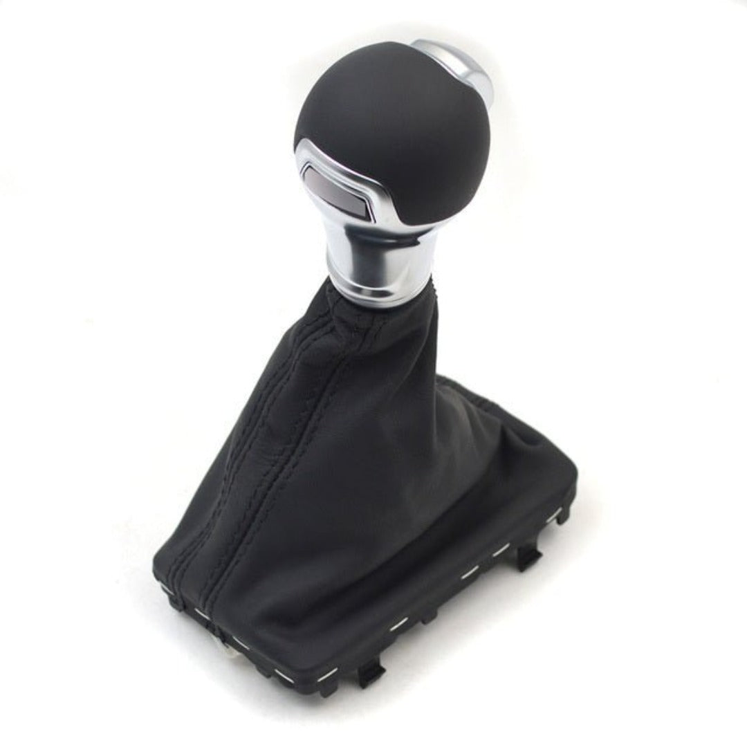 Pommeau S tronic pour Audi, avec soufflet levier de vitesse de couleur noir.