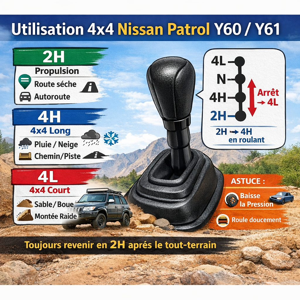 Utilisation levier de vitesse 4x4