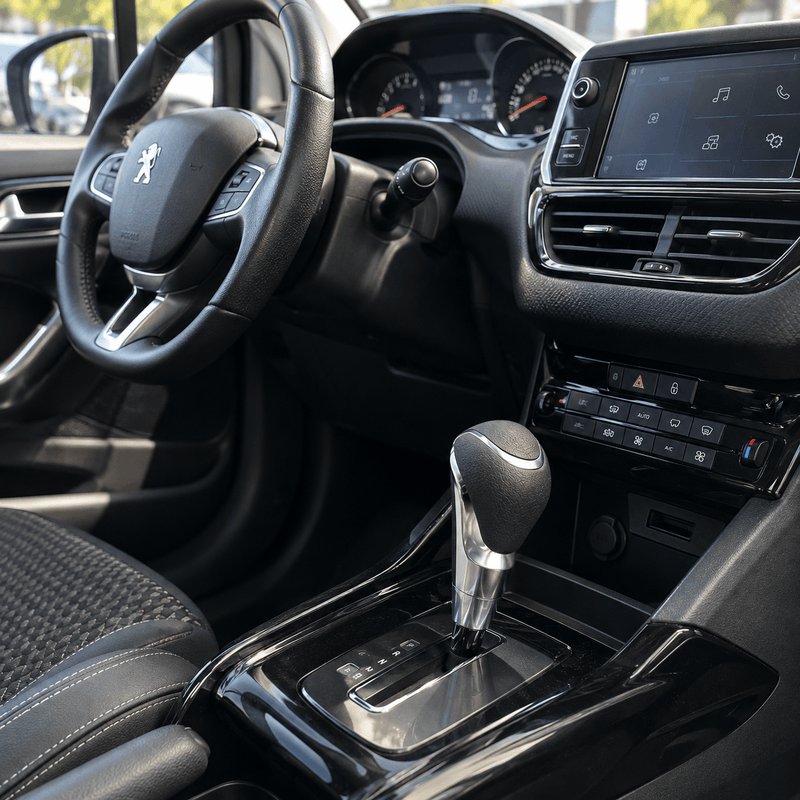 Pommeau de vitesse 3008 automatique gris avec liseré chromé