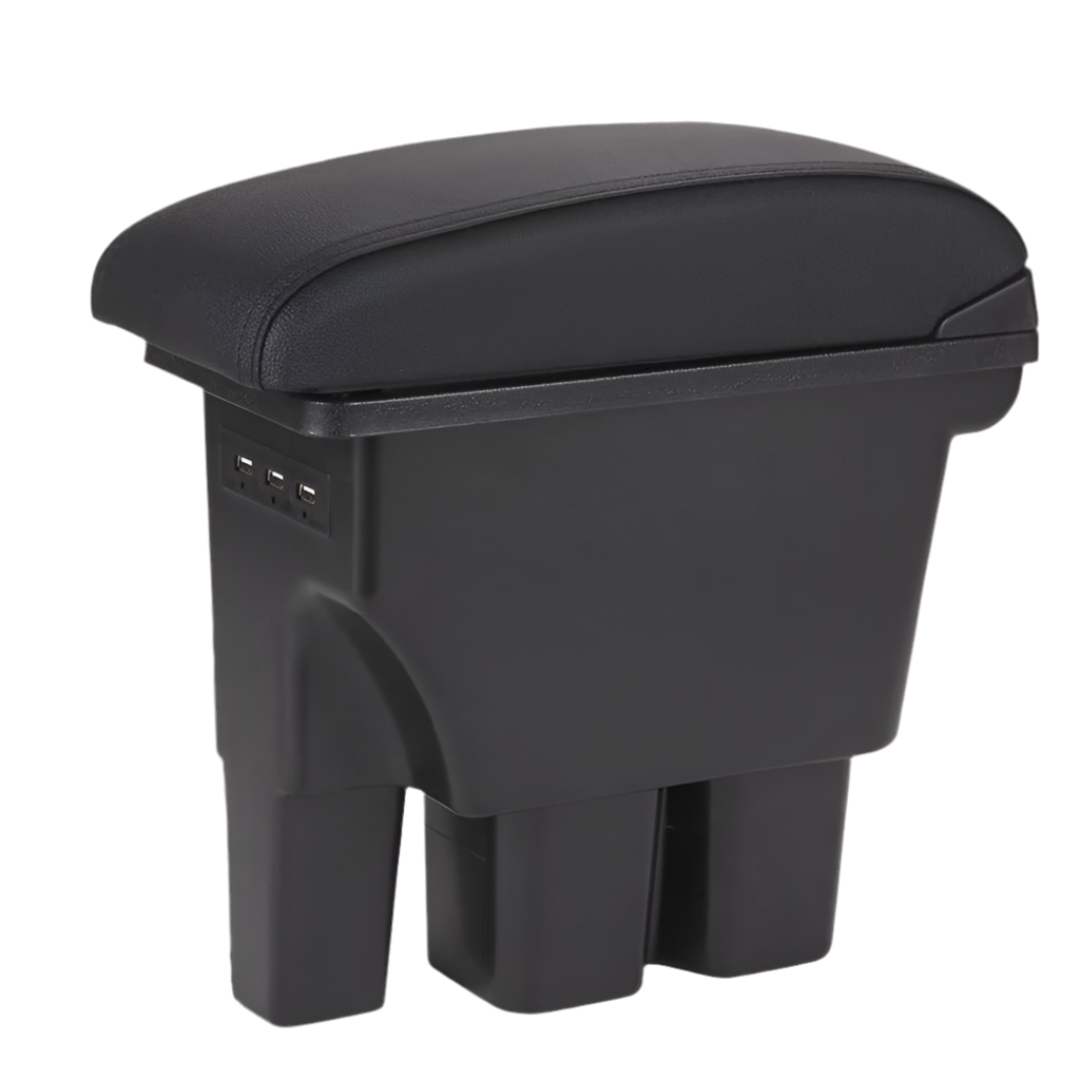 Accoudoir voiture Suzuki Jimny, de couleur noir avec ports USB intégrés.