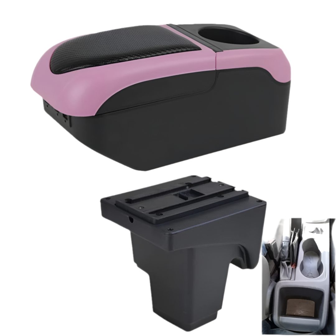 Accoudoir Ford Focus 3 de couleur noir et rose.