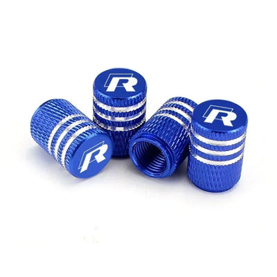Bouchon de valve Golf R bleu, design sportif et logo R gravé