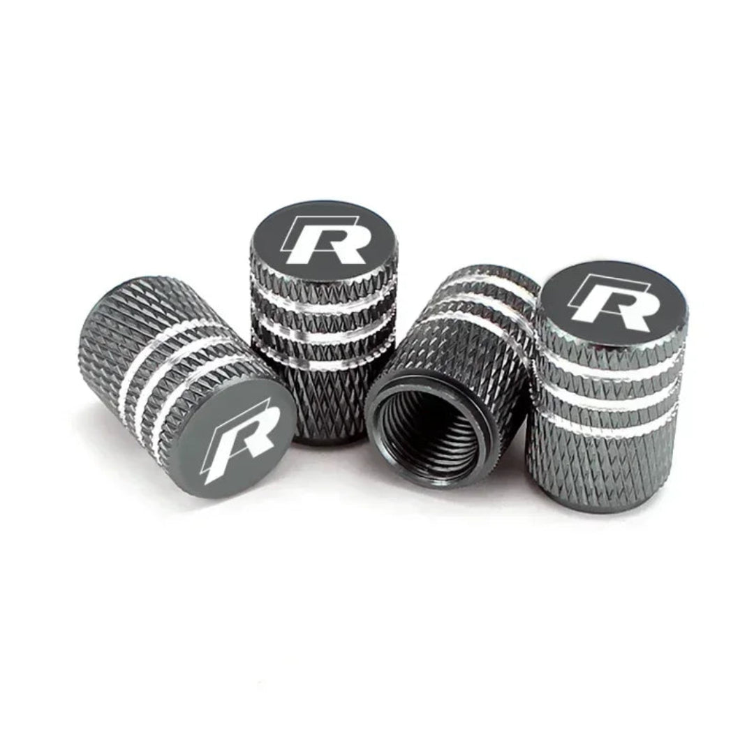 Bouchon de valve Golf R gris, accessoire élégant pour jantes Volkswagen