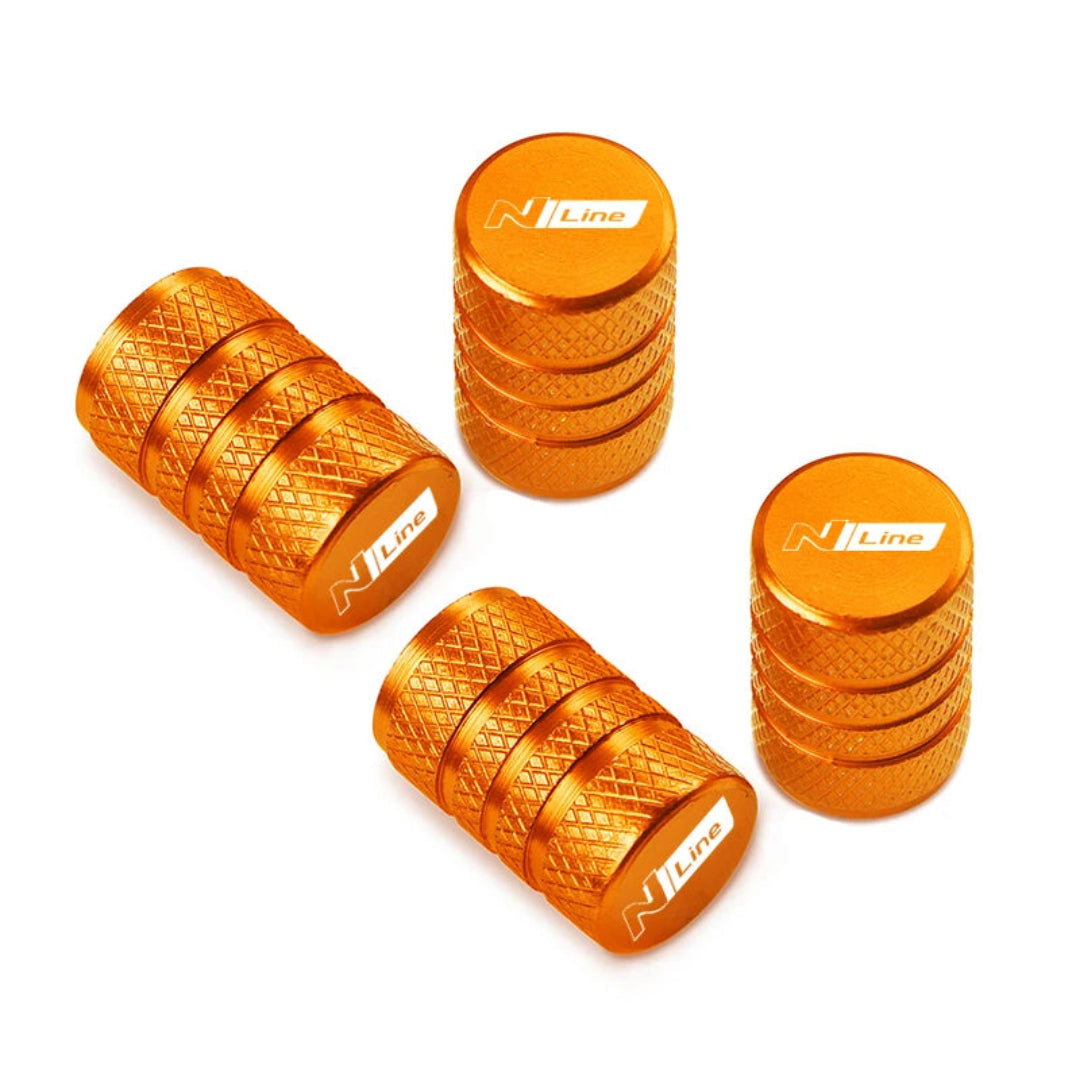 Bouchon de valve Hyundai N Line orange pour pneu voiture.