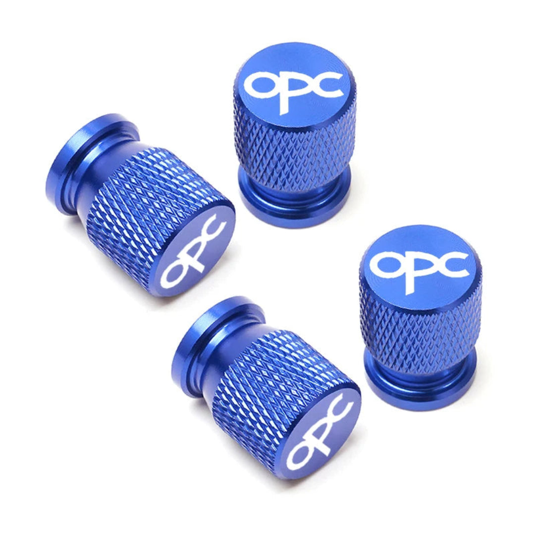 Bouchon de valve OPC bleu pour voiture Opel, logo OPC gravé. Pommeau-de-vitesse