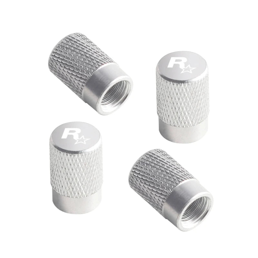 Bouchon de valve gris avec logo Rockstar