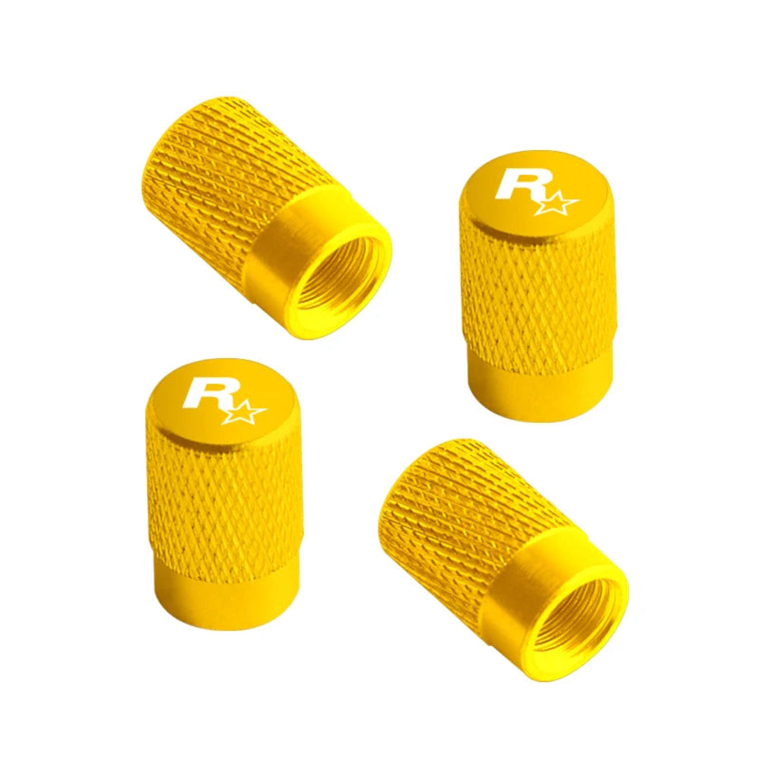 Bouchon de valve voiture jaune Rockstar