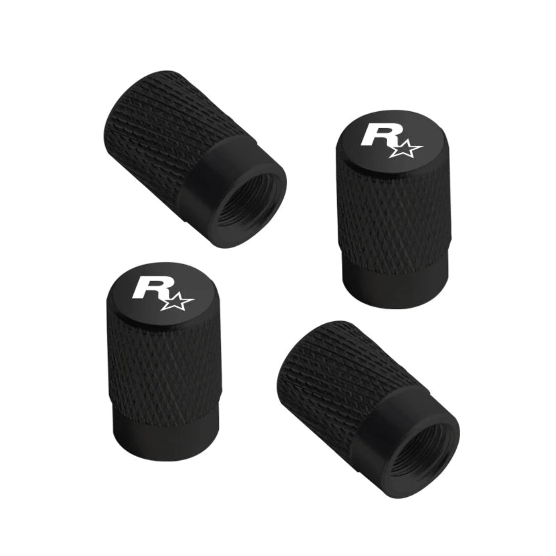 Bouchon de valve voiture noir avec logo Rockstar