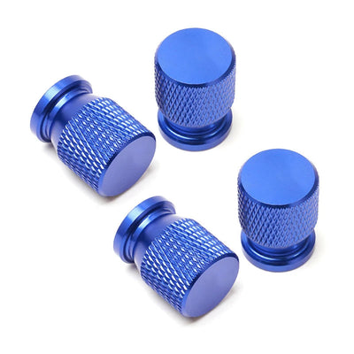 Bouchon de valve pour voiture de couleur bleu.