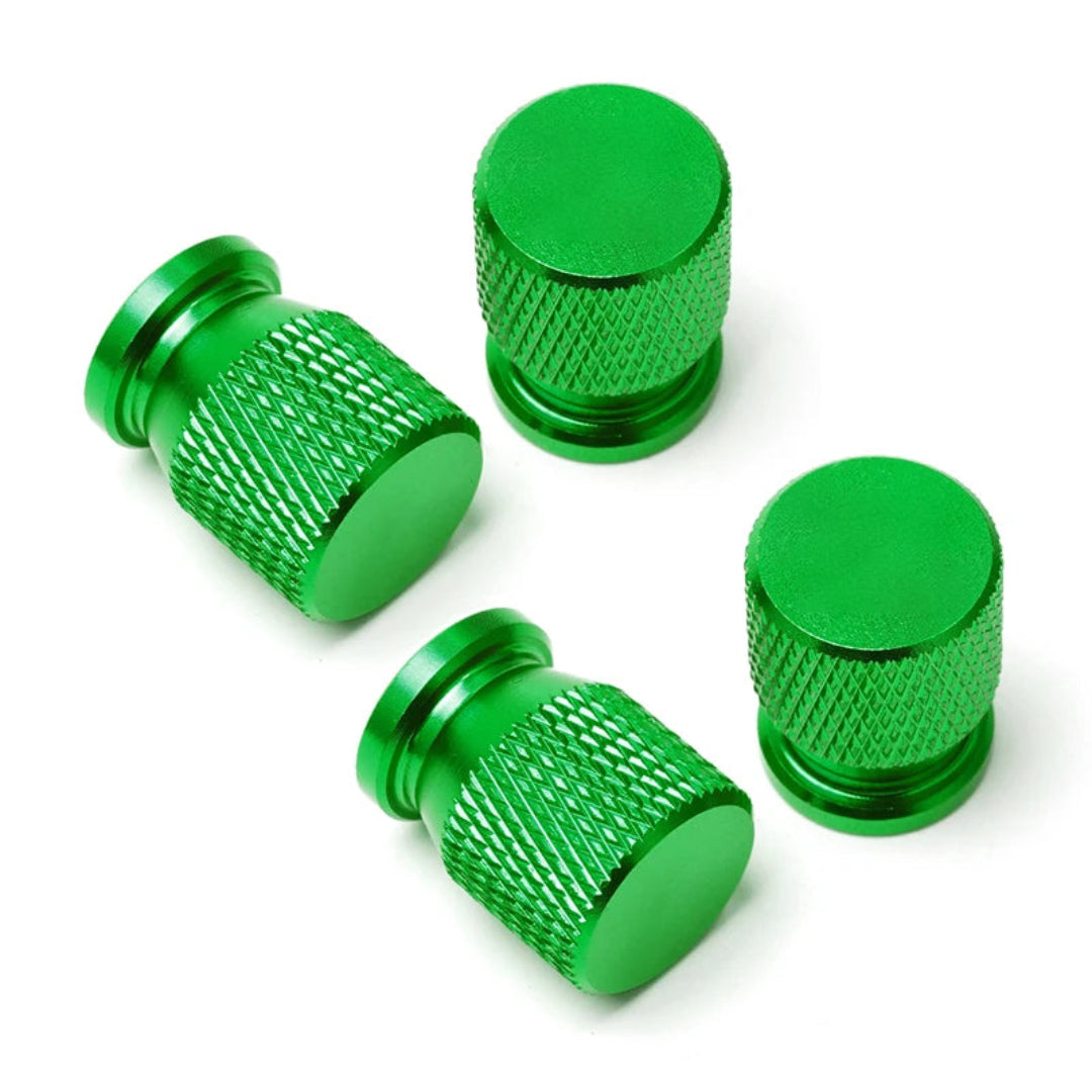 Bouchon de valve vert universel pour pneus voiture.