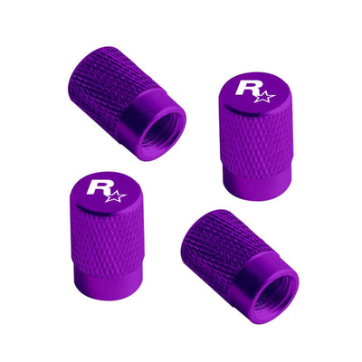 Bouchon de valve voiture de couleur violet avec logo Rockstar