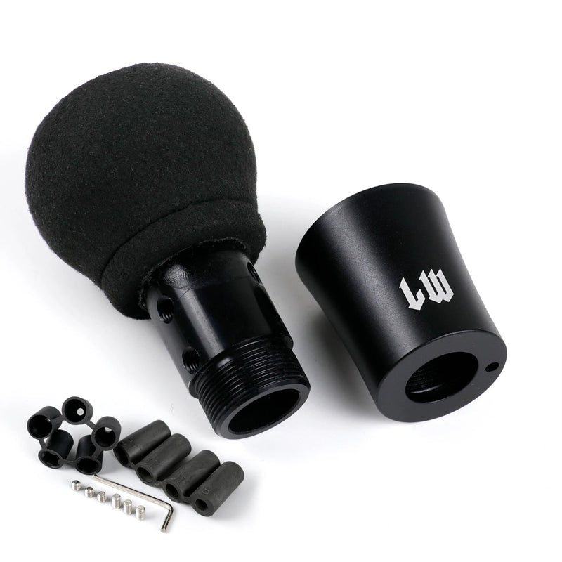 Pommeau de vitesse noir avec inscription blanche et design sport pour voiture