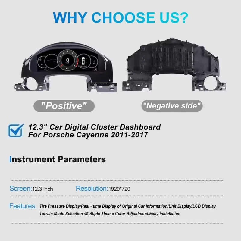 Compteur digital pour Porsche Cayenne 2011-2017