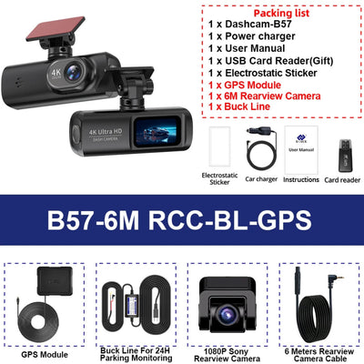 Option dashcam voiture B57 avant et arrière.
