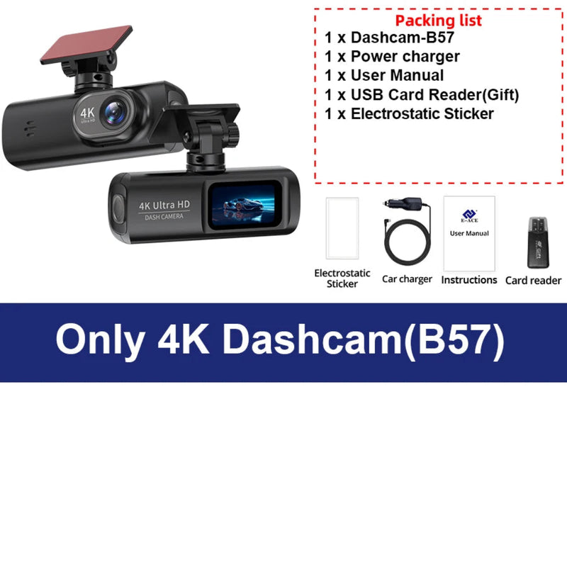 Dashcam voiture B57 avec caméra arrière en option.