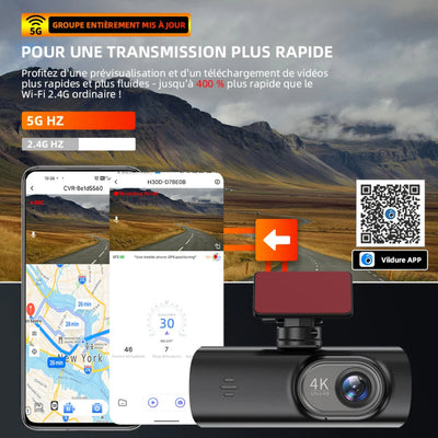 Système Wifi ultra rapide avec la dashcam voiture B57.