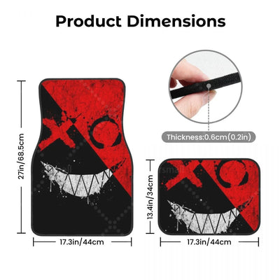 Dimensions du tapis de sol voiture Spooky avant et arrière avec mesures précises