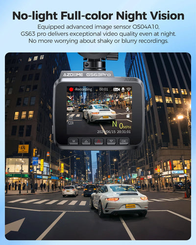 Dashcam GS63Pro avec la vision de nuit intégré.