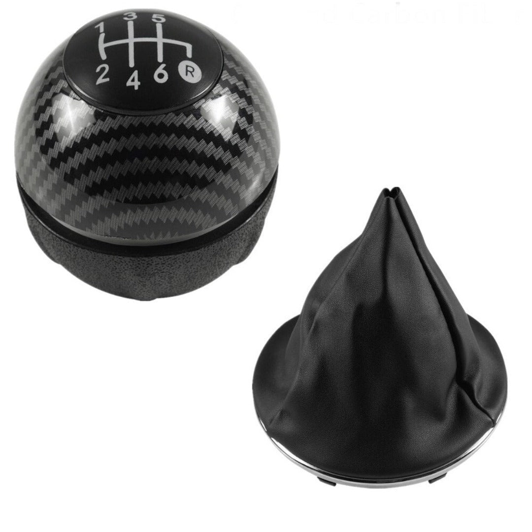 Pommeau de vitesse Fiat 500, de couleur noir carbone pour boîte 6 vitesses. 