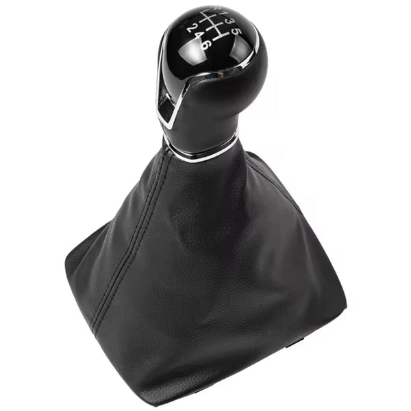 Pommeau de vitesse Seat Ibiza 4, boîte 6 avec soufflet noir.