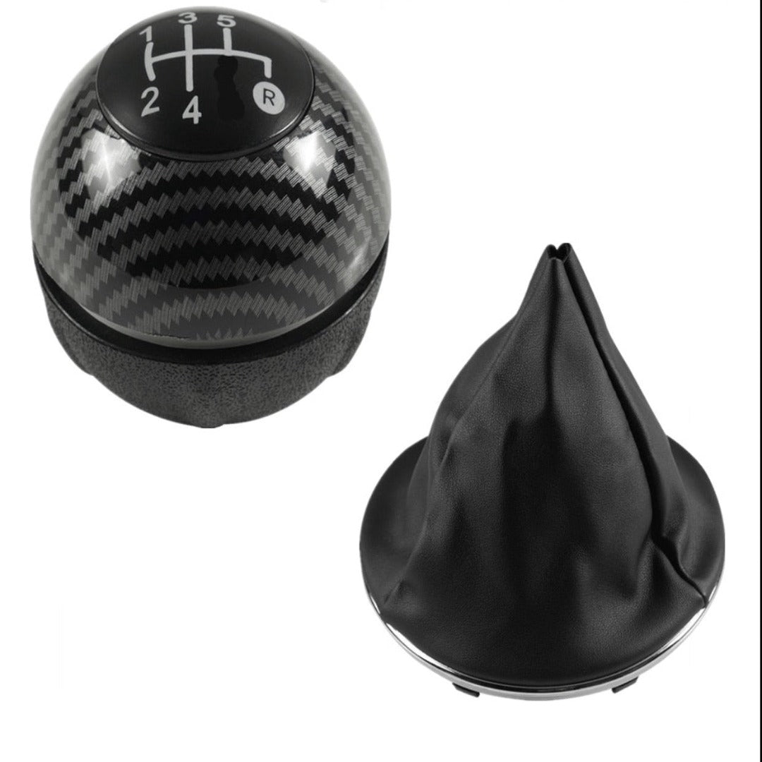 Pommeau de vitesse pour Fiat 500, de couleur noir carbone pour boîte à 5 vitesses. 