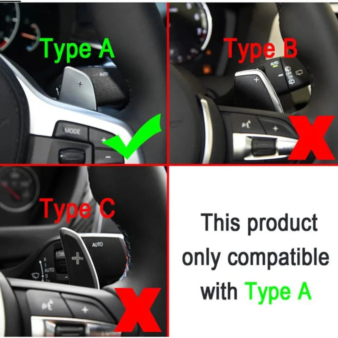 Compatibilité des palettes au volant BMW avec le modèle de type A.
