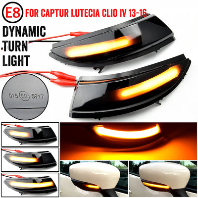Clignotants de rétroviseur fumés pour Captur et Clio IV 2013-2016, avec séquence ambre et photos de rétroviseur