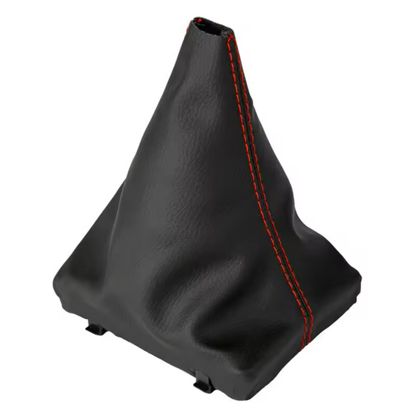 Soufflet levier de vitesse Audi A4, couleur noir avec surpiqure rouge.