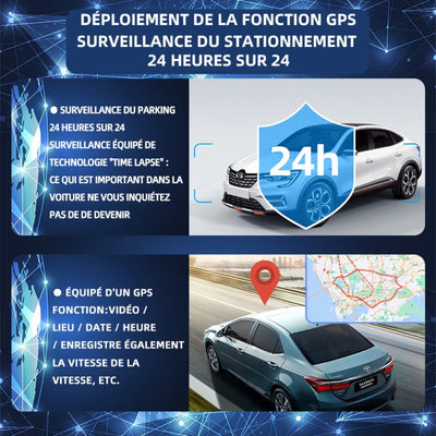 Système de surveillance à l'arrêt du dashcam voiture.