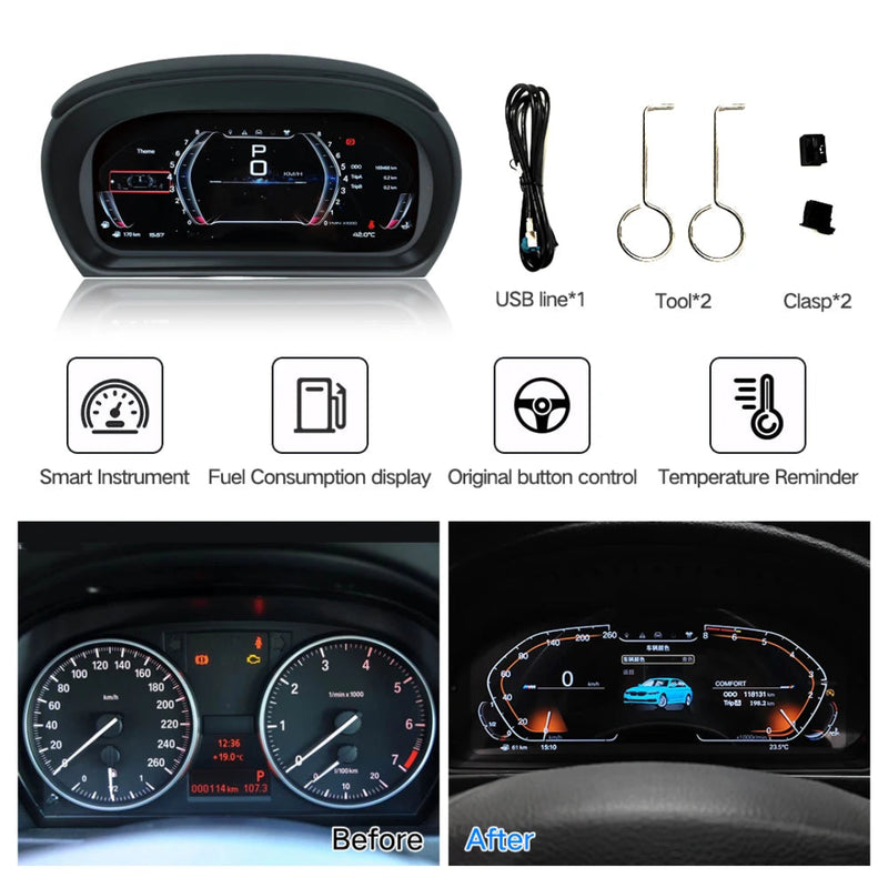 Virtual cockpit BMW serie 3 E90 E91 E92 E93 2005-2012.
Pommeau-de-vitesse