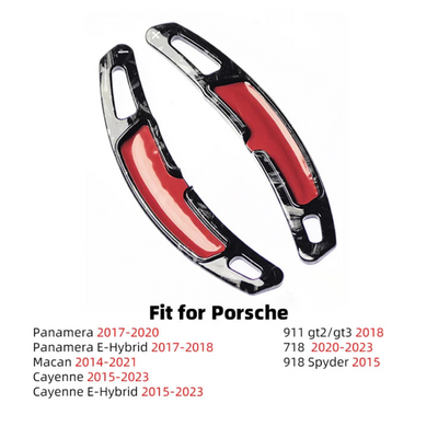 Extension palette au volant noir forgé pour Porsche