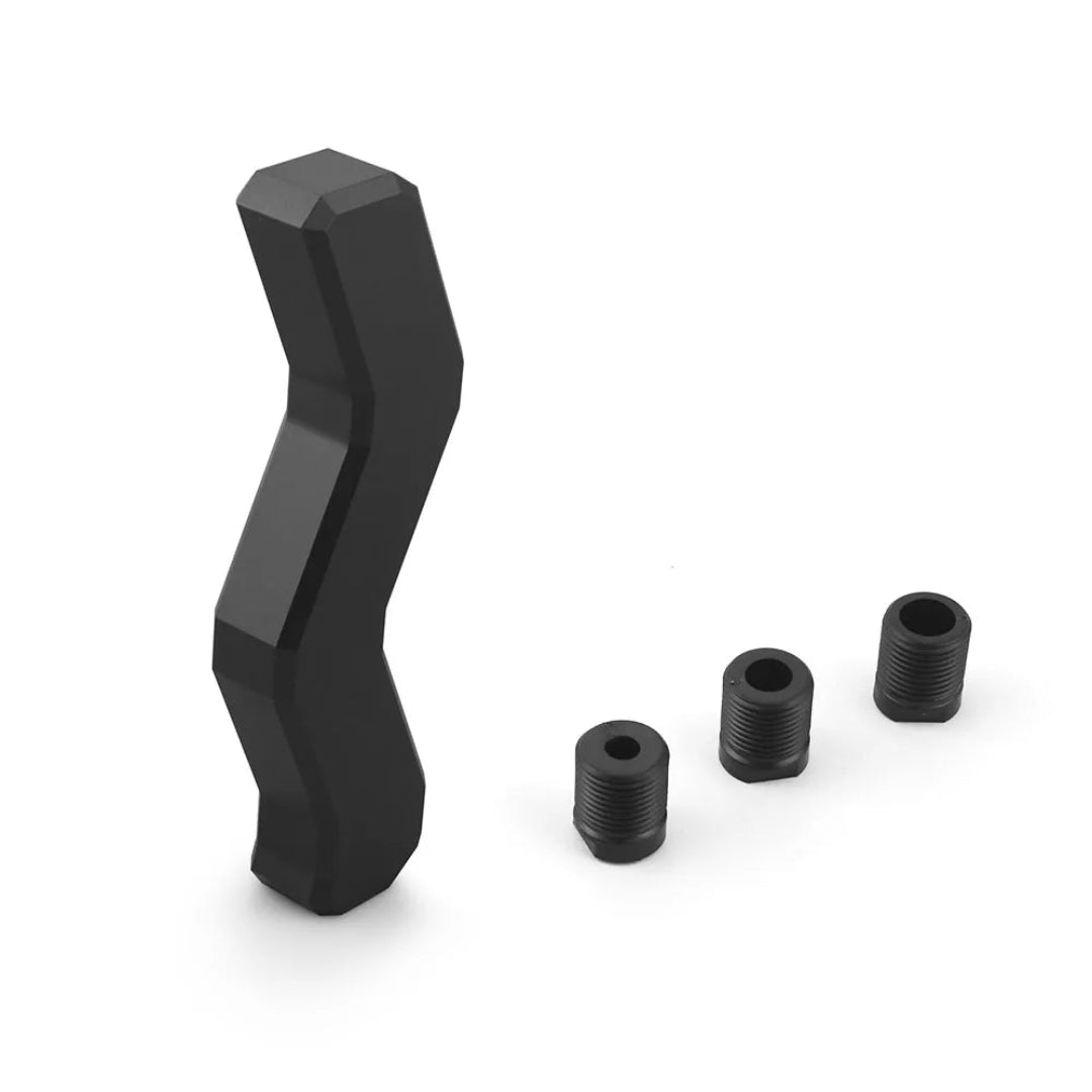 Pommeau de vitesse original en forme d’éclair noir design, installation facile avec adaptateurs.