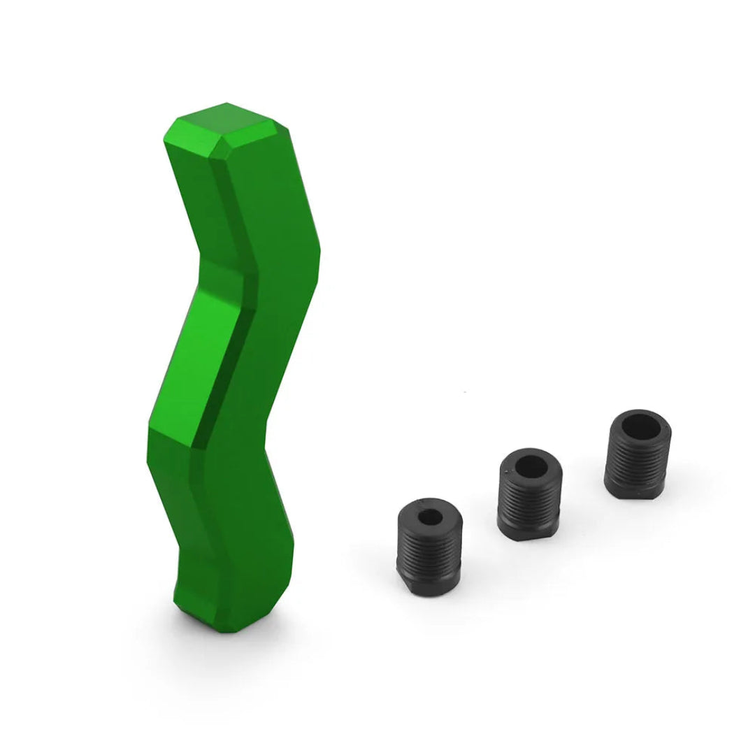 Pommeau de vitesse original en forme d’éclair vert, pommeau universel avec 3 adaptateurs