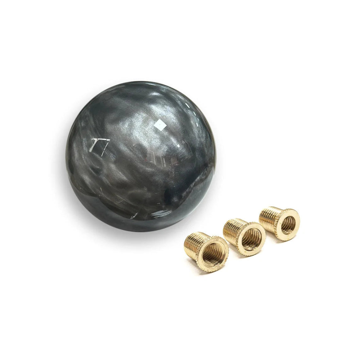 Pommeau de vitesse original marbré rond gris avec adaptateurs inclus
