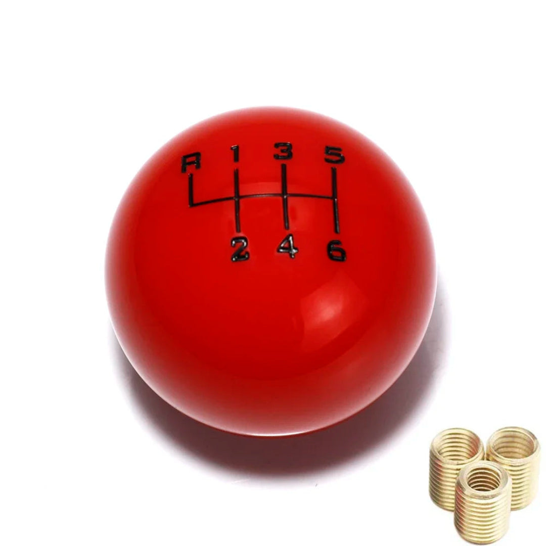 Pommeau levier de vitesse universel boîte 6 rouge compatible véhicules avec bague de marche arrière.